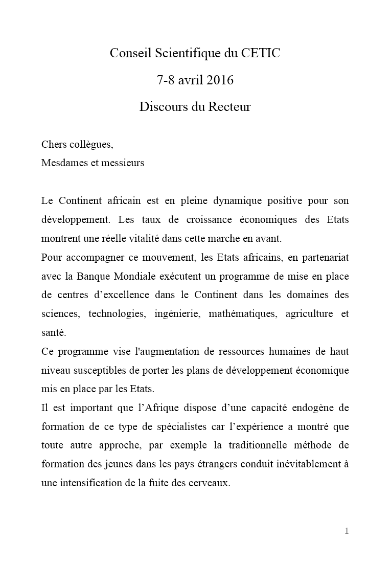 Conseil Scientifique du CETIC 7-8 avril 2016