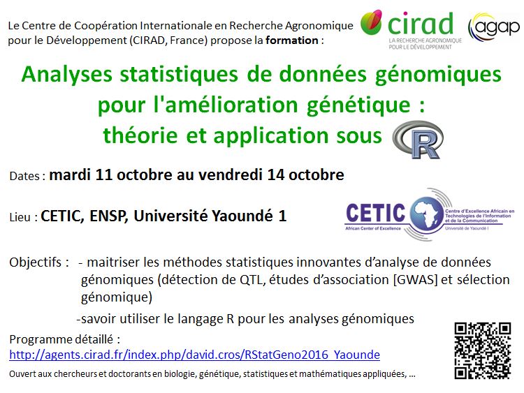 Analyses statistiques de données génomiques pour l’amélioration génétique : théorie et application sous R