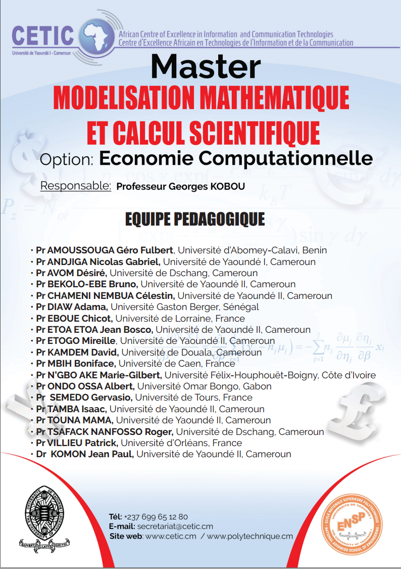 (Français) Equipe Pédagogique MMCS Economie Computationnelle